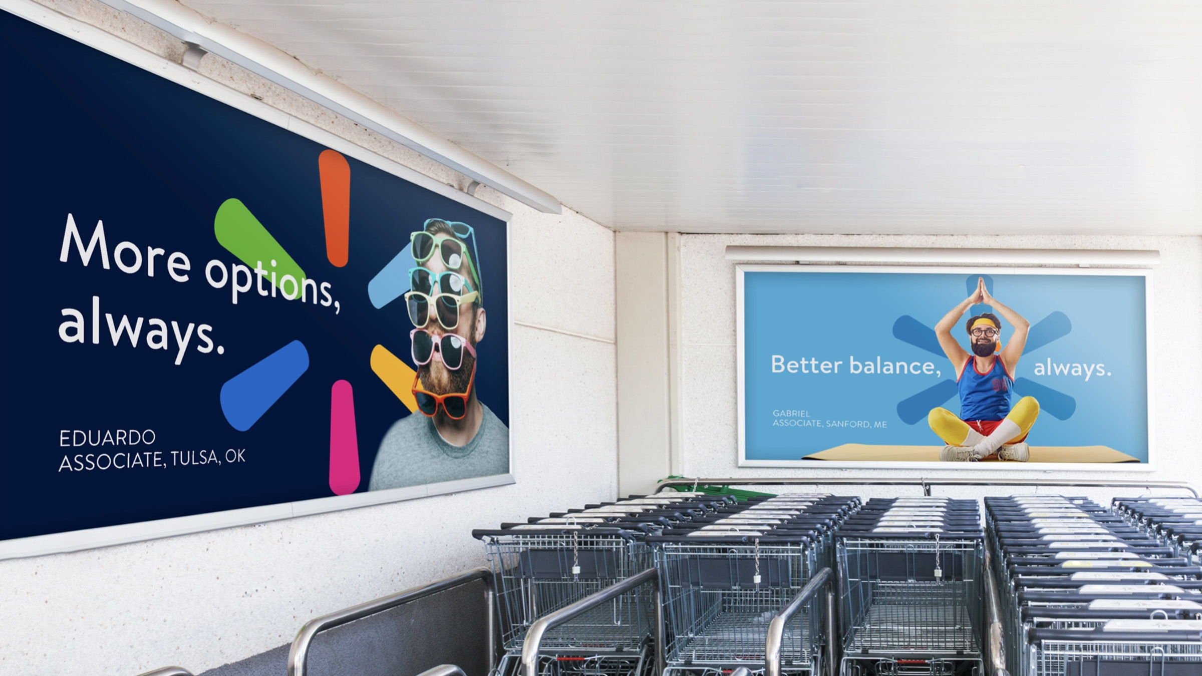 Walmart campaign shopping cart ad — Carlos, regional manager from Ogden, Utah.
