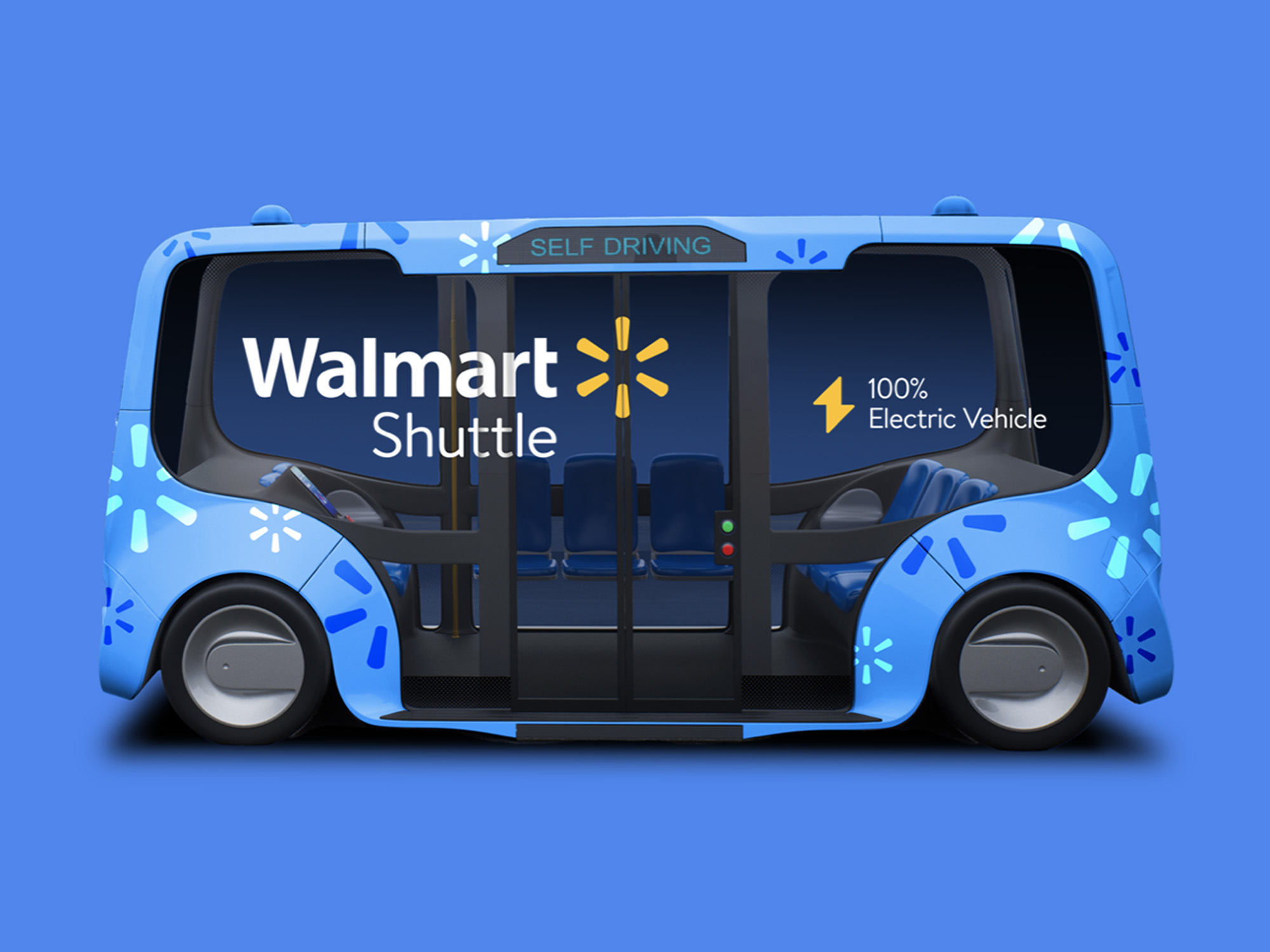 Walmart Shuttle — self-driving electric associate transport vehicle